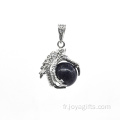 Chine Fournisseur Bijoux Fantaisie Bleu Goldstone Sphere Dragon Claw Pendentif